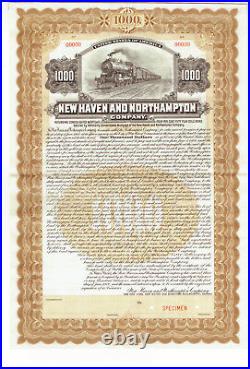 1.6.1906 New Haven & Northampton Company 50 Year $1000 Gold Bond Specimen