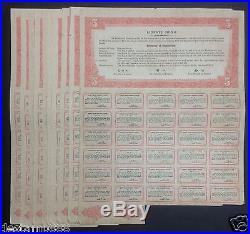 10 pcs of China 1937 Liberty Bond $5 Uncancelled with 30 coupons
