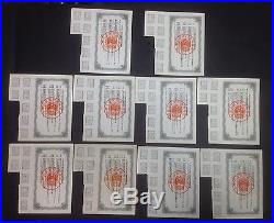 10 pcs of China 1955 Construction Loan Bond $50000 with 7 Coupons