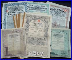 10 x Kingdom of Romania diff. £ Sterling Gold Bonds 1913 1929 unc. + coupons