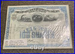 100 Lot-Delaware Lackawanna & Western Railroad Stock Certificate Blue 1930-60's