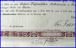 1000 M. Namens-Aktie Actie Hessisch-Nassauischer Hüttenverein v. 1882 -Nr. 2019