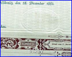 1000 M. Namens-Aktie Actie Hessisch-Nassauischer Hüttenverein v. 1882 -Nr. 2027