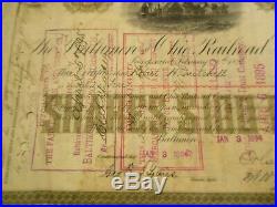 140 1890's Baltimore & Ohio Railroad Share Certificates $100 Each Ledger NR