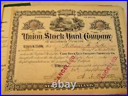 165 1891 to 1965 Union Stock Yard Baltimore County MD Stock Certificate Ledger