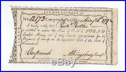 1792 Payment Note A. Kingsbury, Comptroller CONNECTICUT