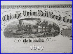 1800's Galena & Chicago Union RR Stock Certificate, Signed by William Brown