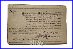 1821 Milford and Owego Turnpike Road Company (PA) Stock Certificate #2928