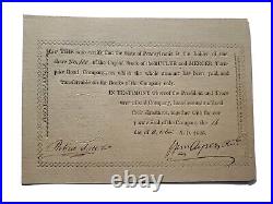 1823 Butler and Mercer Turnpike Road Co. (PA) Stock Certificate #100