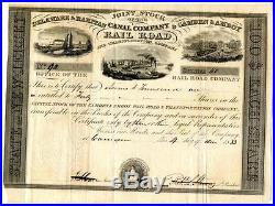 1833 Delaware & Raritan & Camden & Amboy Canal Railroad Stock Robert L. Stevens