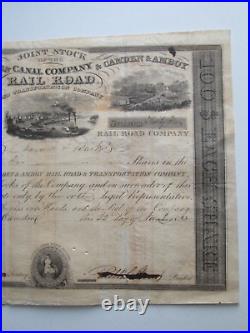 1833 Joint Stock Certificate, Delaware & Raritan Canalco. & Camden & Ambroy Rr