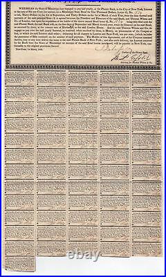 1833 State of Mississippi Bonds 2 Bonds withcoupons