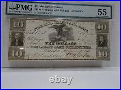 1837 The Mississippi & Alabama Rail Road Company $10 Dollar Note AU 55, scarce