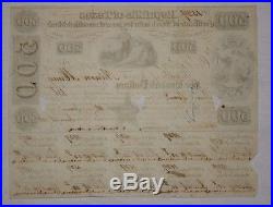 1840 $500 Republic of Texas Certificate of Stock in 10% Consolidated Fund