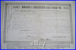1848 Hudson Railroad Bond Note Millard Fillmore Signed Exc/nr Mint