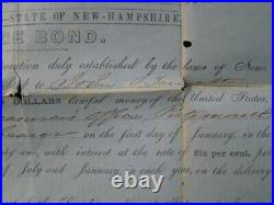 1850 Portsmouth And Concord Railroad New Hampshire Bond Certificate Rare