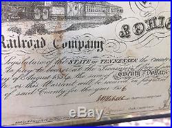 1856 Pre Civil War Trenton Tennessee Mobile Ohio Railroad Tax Certificate Train