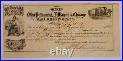 1857 Pittsburgh Ft Wayne & Chicago Railroad Paper Scrip Antique Ephemera Train