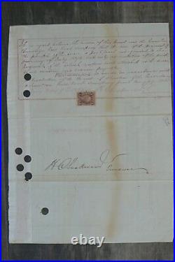 1862 Civil War Era Rensselaer & Saratoga Railroad Co. Stock / Bond Certificate