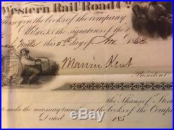 1863 ATLANTIC & GREAT WESTERN RAILROAD STOCK CERTIFICATE Marvin Kent, Oh signed