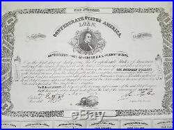 1863 Cr. 47 $100 The Confederate States of America War Bond with 31 Coupons