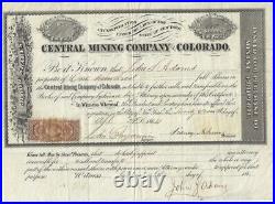 1864 Central City COLORADO TERRITORY Stock? Central MINING Co