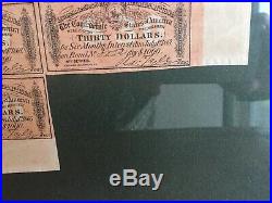 1864 Civil War $1000 Confederate Bond Beautifully Framed