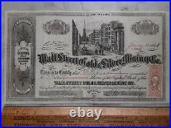 1864 Nevada Ter. San Francisco Wall St. Gold Silver Mining Co Stock Certificate