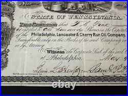 1865 PHILADELPHIA. LANCASTER & CHERRY RUN OIL CO. Stock Civil War R44c Revenue