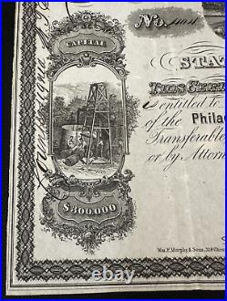 1865 PHILADELPHIA. LANCASTER & CHERRY RUN OIL CO. Stock Civil War R44c Revenue