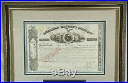 1866 American Express Co. Henry Wells Signed Framed Stock Certificate