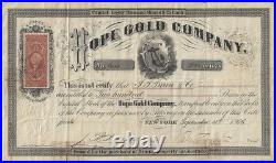 1866 Central City COLORADO TERRITORY Stock? Hope GOLD Company MINING