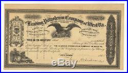 1866 Leading Petroleum Co. Of West Virginia Stock Certificate