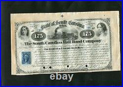 1866 South Carolina Rail Road Company $175 Bond PRINTED BY AMERICAN BANKNOTE CO