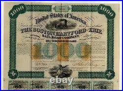 1866 The Boston Hartford and Erie Railroad Company Bond withcoupons