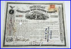 1868 WILLIAM G. FARGO Signed Express Co. Stock Certificate