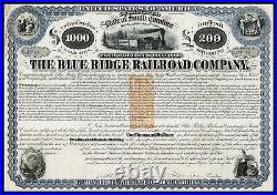 1869 South Carolina The Blue Ridge Railroad Company