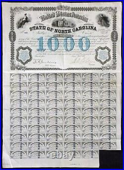 1869 The State of North Carolina $1000 Bond