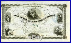 1870 Philadelphia City Bond FANTASTIC BEAUTIFUL RARE Genuine stock certificate