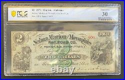 1871 $2 Selma Marion Memphis Railroad Alabama-forrest Signature Pcgs Vf-30