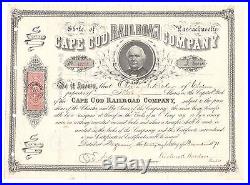 1871 Cape Cod Massachusetts Railroad Co. Stock Certificate No. 4353