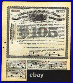 1873 Toledo Canada Southern & Detroit Railway Bond Panic of 1907 Related King