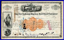 1873 US Stock Bond Railroad Certificate New York & Harlem William Vanderbilt Sig