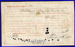 1873 US Stock Bond Railroad Certificate New York & Harlem William Vanderbilt Sig