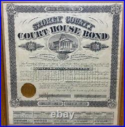1877 Storey County Nevada Court House Bond to Sutro & Co. In Virginia City