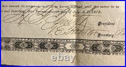 1878 Lubec Silver Mining Co. Of Maine Bond Certificate #22, (Lubec, Maine)