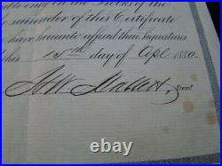 1880 Springfield Mass Silk Company Stock Certificate Rare