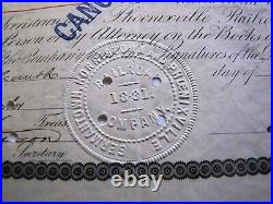 1881 Germantown Norristown Phoenixville Pennsylvania Railroad Stock Certificate