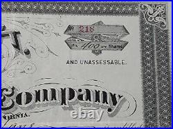 1881 Kittery, ME O. K. Gold Mining Stock Certificate #218 Issued to Benjamin Lane