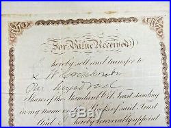 1882 Signed John D Rockefeller Standard Oil Trust Stock w H M Flager cert A139